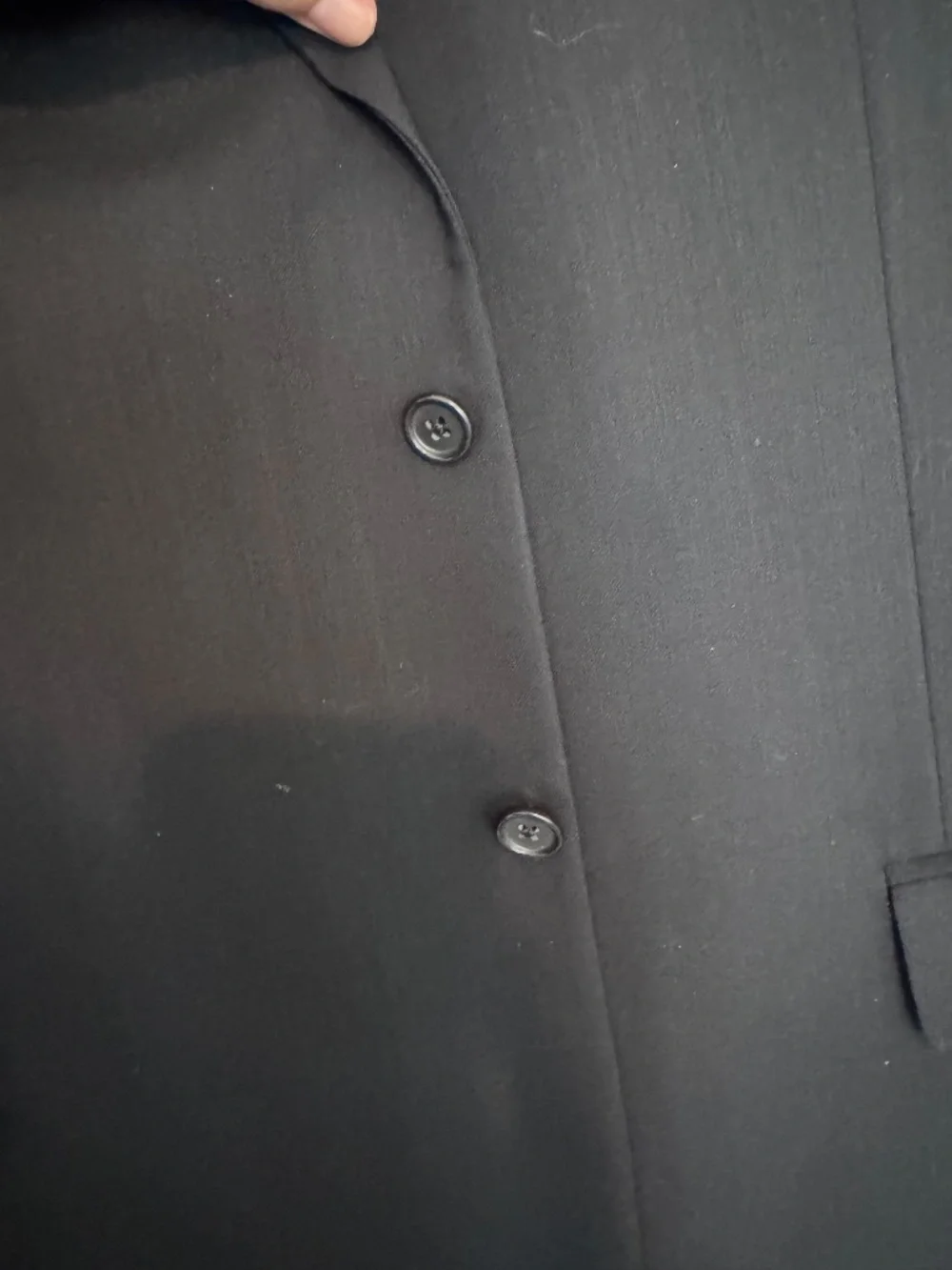 Pronto Uomo 100% Worsted Wool Black Suit Jacket Blazer 50T